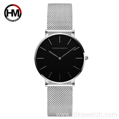 Hannah Martin CH36-W high Quality Women Watch Stainless Steel Mesh Japan Quartz Movement Waterproof Ladies Watch